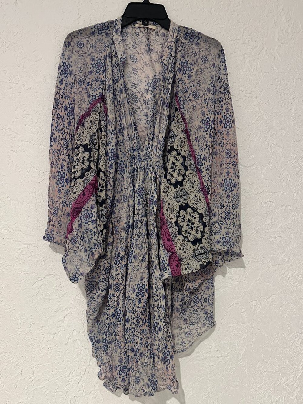 Sheer Floral Paisley Kimono Duster Cardigan Boho Cascade Waterfall